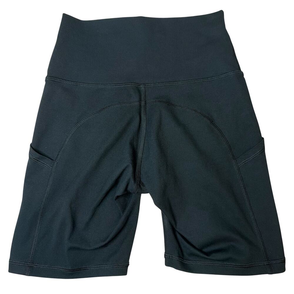 Aerie OFFLINE The Hugger High Rise Bike Shorts Black Pockets Sz Small Athleisure - Picture 6 of 8